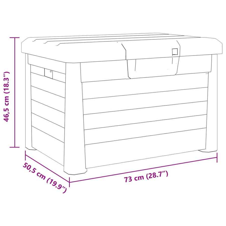 Kussenbox 73x50,5x46,5 cm polypropeen antracietkleurig
