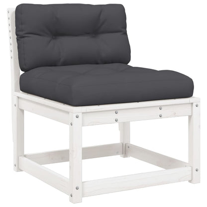 4-Delige Loungeset Met Kussens Massief Grenenhout Wit Ja