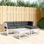 Loungeset massief grenenhout 4-delig wit