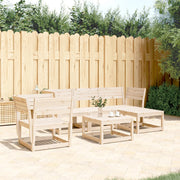Loungeset 5-delig massief grenenhout