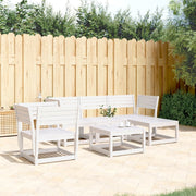 Loungeset 5-delig massief grenenhout wit