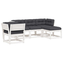 5-Delige Loungeset Met Kussens Massief Grenenhout Wit Ja