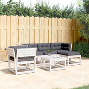 Loungeset 5-delig massief grenenhout wit