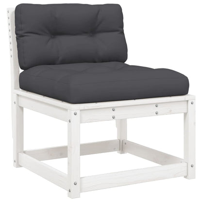 7-Delige Loungeset Met Kussens Massief Grenenhout Wit Ja