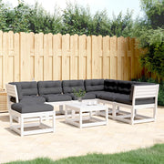 Loungeset 7-delig massief grenenhout wit