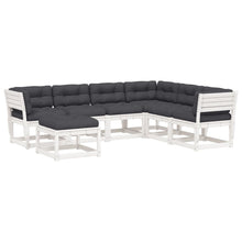 7-Delige Loungeset Met Kussens Massief Grenenhout Wit