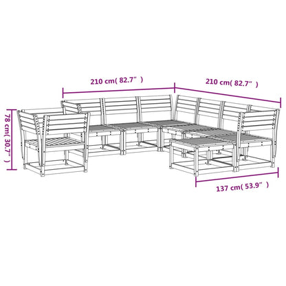 8-Delige Loungeset Massief Grenenhout Wit