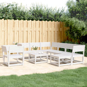 Loungeset massief grenenhout 8-delig wit