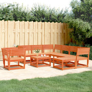 Loungeset 8-delig massief grenenhout wasbruin