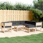 8-piece Lounge Set with Cushions Solid Pine Wood