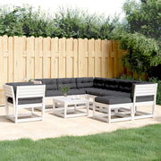 Loungeset 8-delig massief grenenhout wit