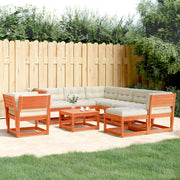 Loungeset massief grenenhout 8-delig wasbruin