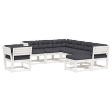 8-Delige Loungeset Met Kussens Massief Grenenhout Wit