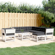 Loungeset 8-delig massief grenenhout wit