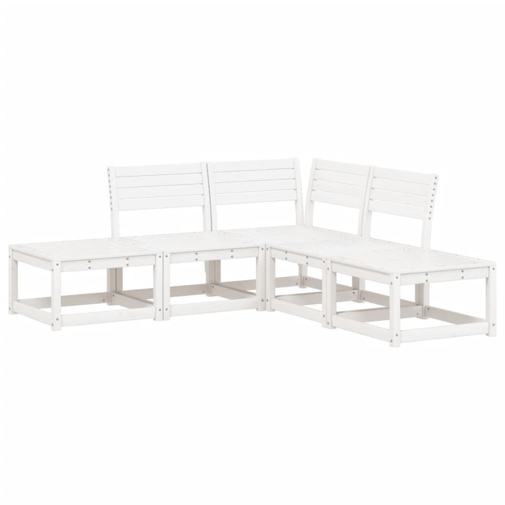 5-Delige Loungeset Massief Grenenhout Wit Nee