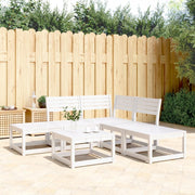 Loungeset 5-delig massief grenenhout wit