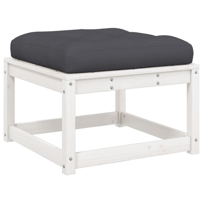 5-Delige Loungeset Met Kussens Massief Grenenhout Wit
