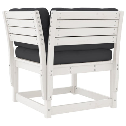 5-Delige Loungeset Met Kussens Massief Grenenhout Wit