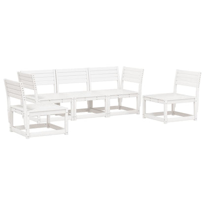 5-Delige Loungeset Massief Grenenhout Wit Nee