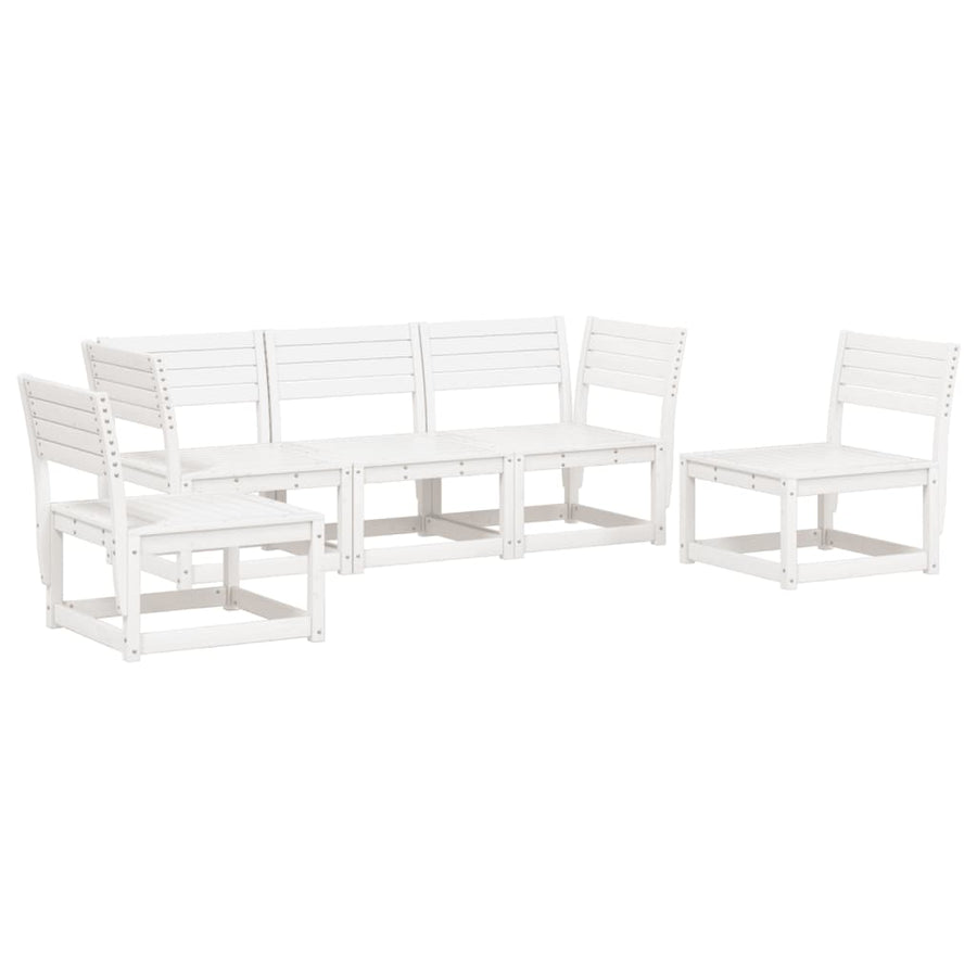 5-Delige Loungeset Massief Grenenhout Wit Nee
