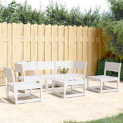 Loungeset 5-delig massief grenenhout wit