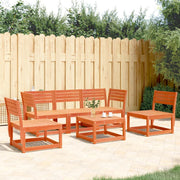 Loungeset massief grenenhout 5-delig wasbruin