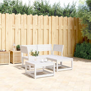 Loungeset 3-delig massief grenenhout wit