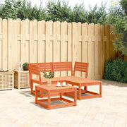 Loungeset 3-delig massief grenenhout wasbruin
