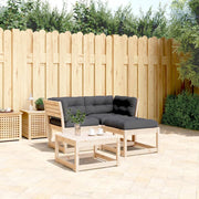 Loungeset 3-delig massief grenenhout antraciet kussens