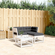 Loungeset massief grenenhout 3-delig wit