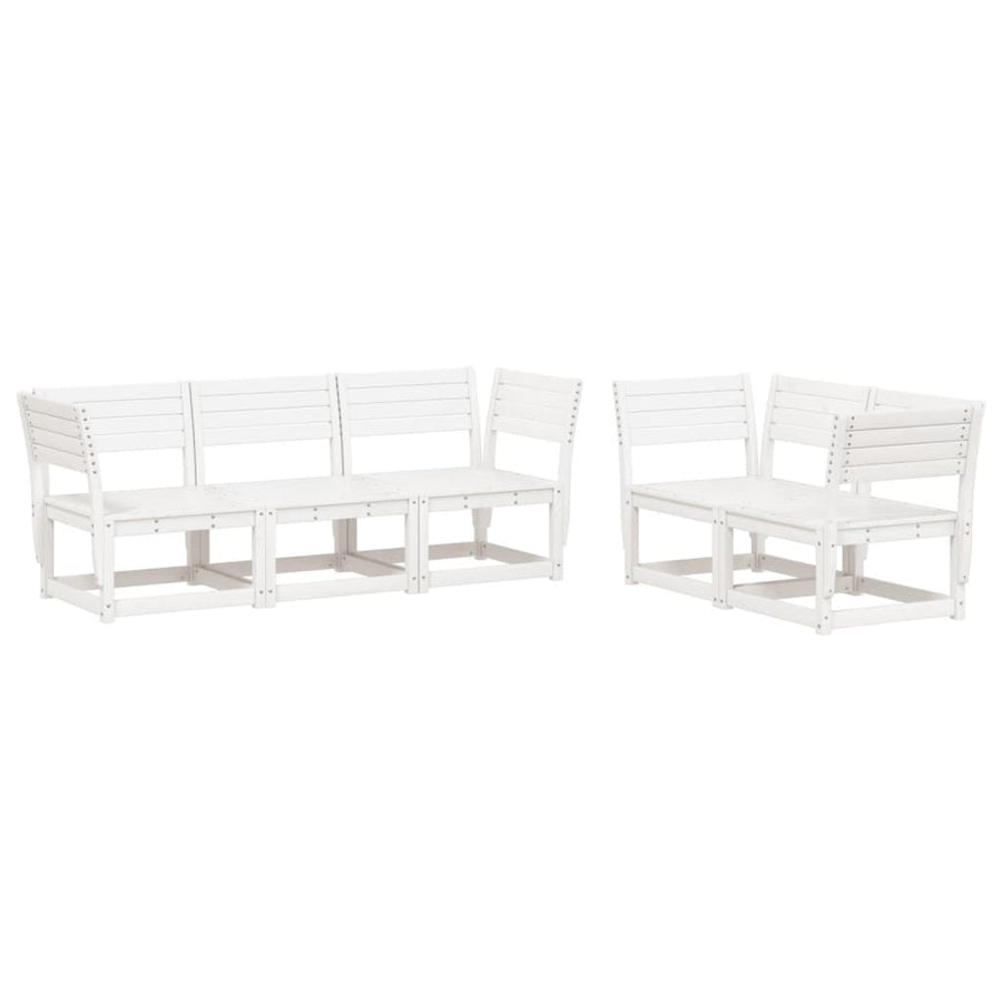 5-Delige Loungeset Massief Grenenhout Wit