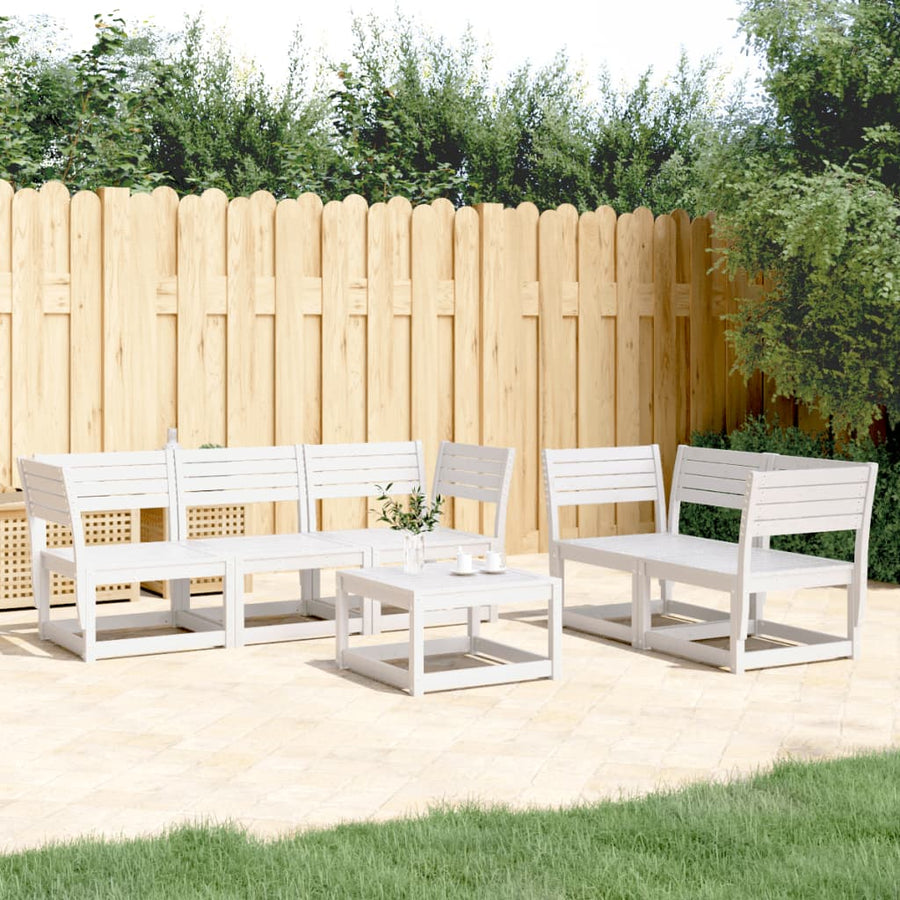 5-Delige Loungeset Massief Grenenhout Wit