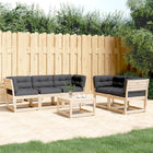 5-Piece Lounge Set with Cushions Solid Pine Wood