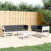 Loungeset 5-delig massief grenenhout wit
