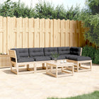 5-Piece Lounge Set with Cushions Solid Pine Wood