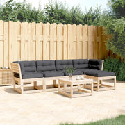 5-Piece Lounge Set with Cushions Solid Pine Wood