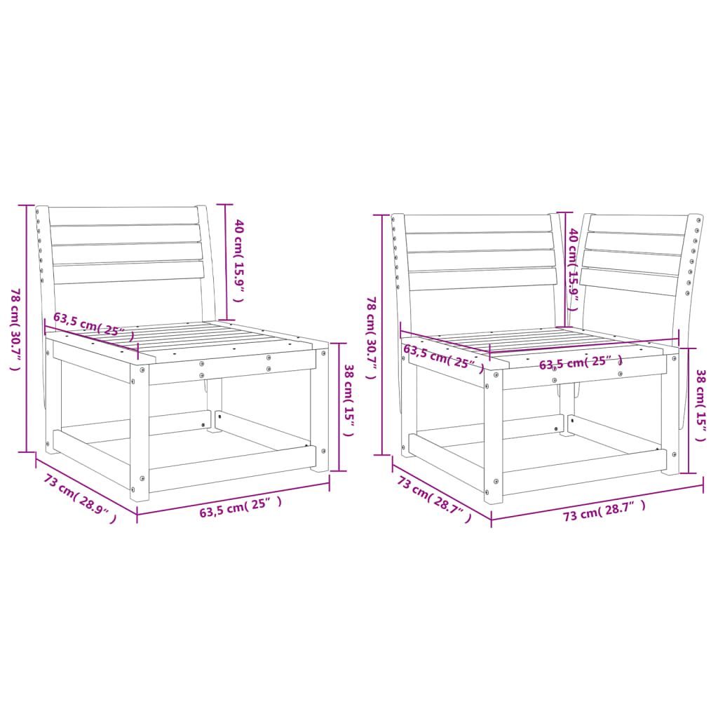 6-Delige Loungeset Massief Grenenhout
