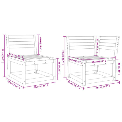6-Delige Loungeset Massief Grenenhout