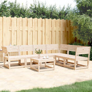 Loungeset 6-delig massief grenenhout