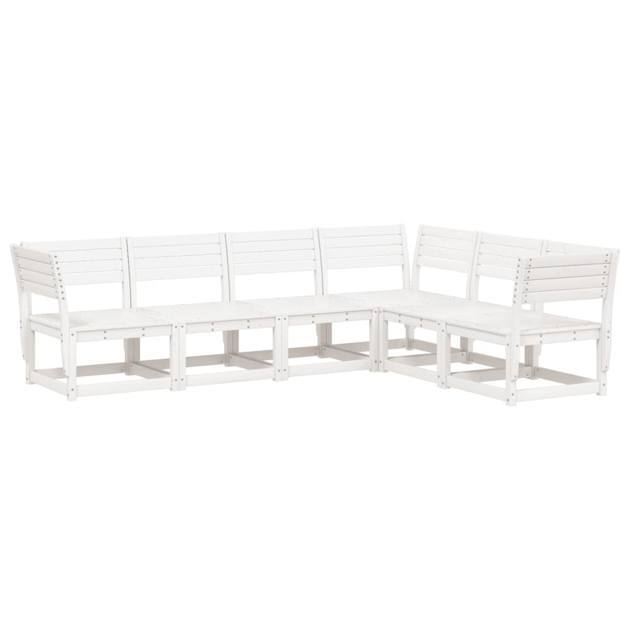 6-Delige Loungeset Massief Grenenhout Wit
