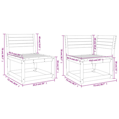 6-Delige Loungeset Massief Grenenhout Wit