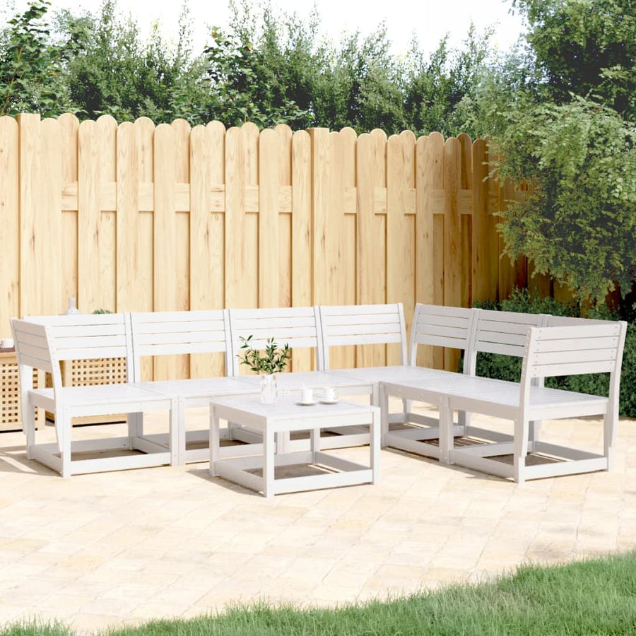 6-Delige Loungeset Massief Grenenhout Wit