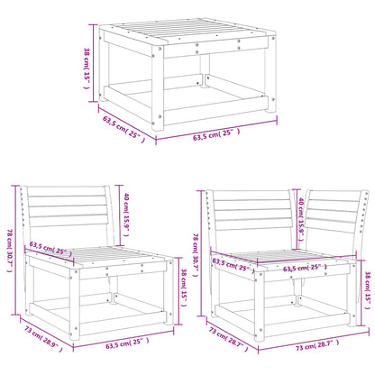 6-Delige Loungeset Massief Grenenhout