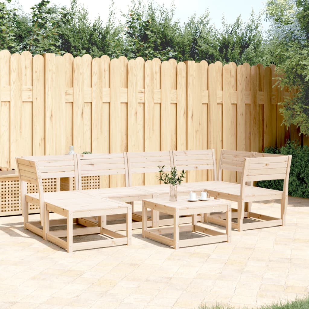 6-Delige Loungeset Massief Grenenhout