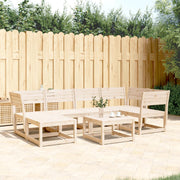 Loungeset 6-delig massief grenenhout