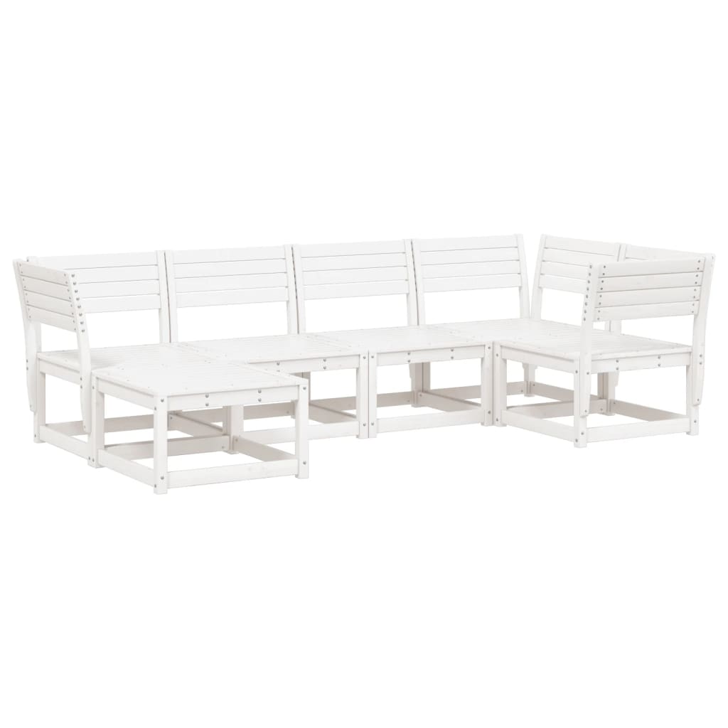 6-Delige Loungeset Massief Grenenhout Wit