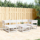 6-Piece Lounge Set Solid Pine Wood White