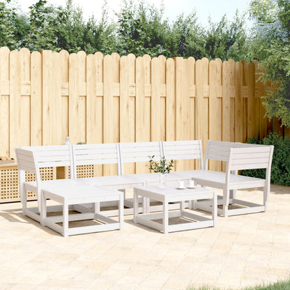 6-Delige Loungeset Massief Grenenhout Wit