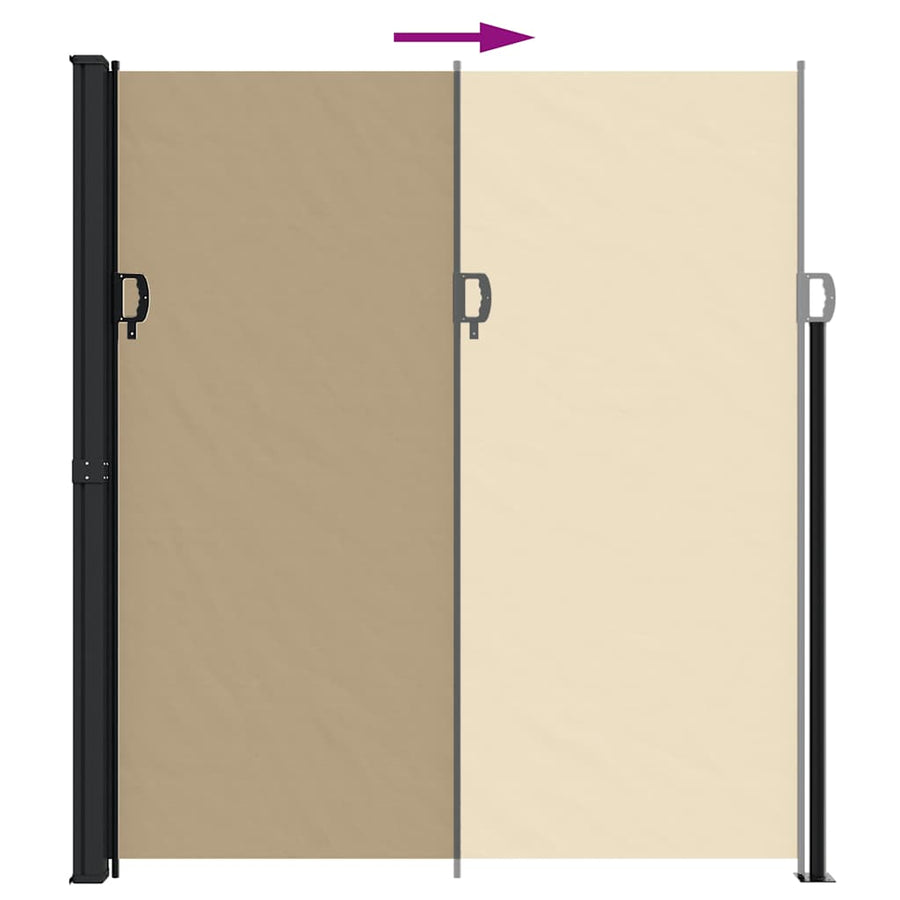 Windscherm Uittrekbaar 220X300 Cm Beige Bruin