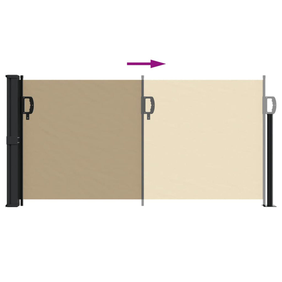 Windscherm uittrekbaar 100x500 cm beige